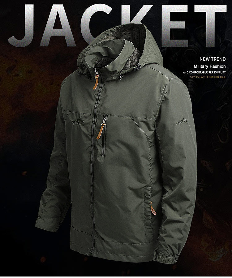 Coupe-Vent Tactique Homme À Capuche — Imperméable Outdoor Militaire