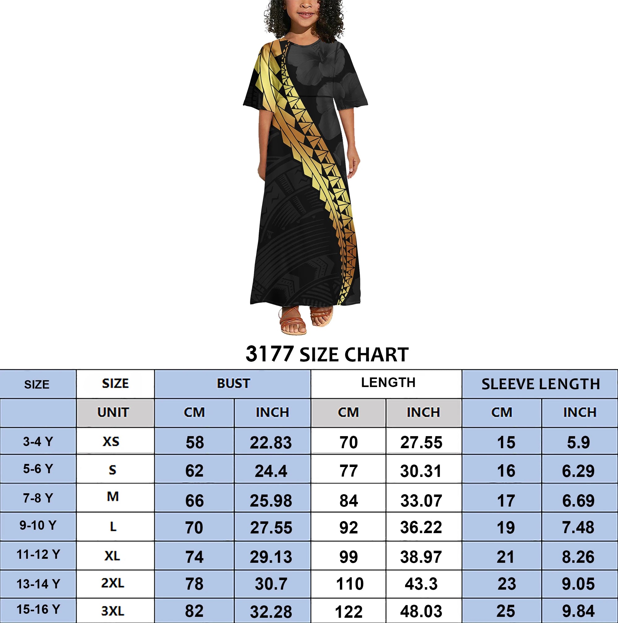 Ensemble Vêtements Enfants Polynésien — Tenue Familiale Assortie