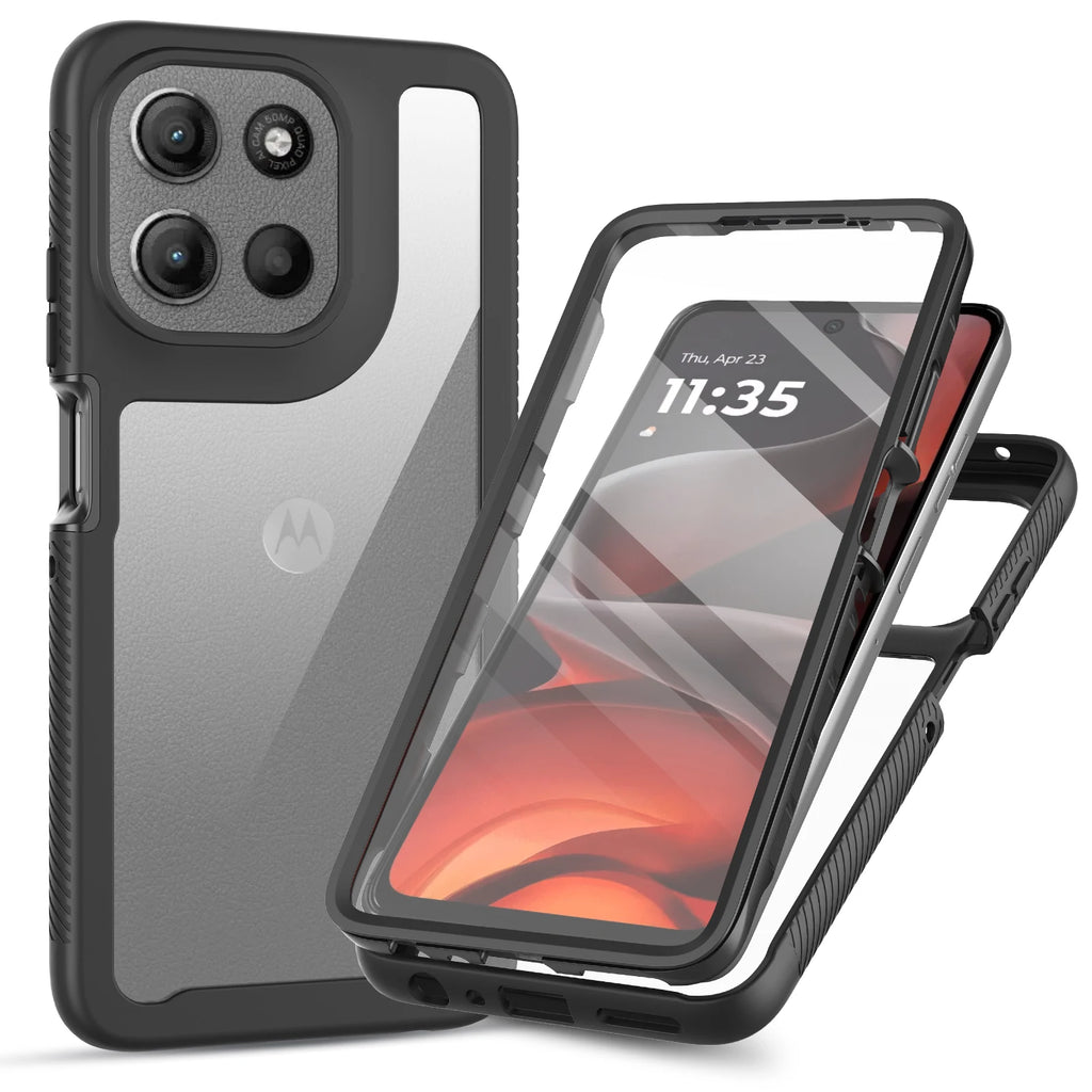 Coque 360° anti-choc Motorola Moto G56 5G – Transparente avec protection d'écran intégrée
