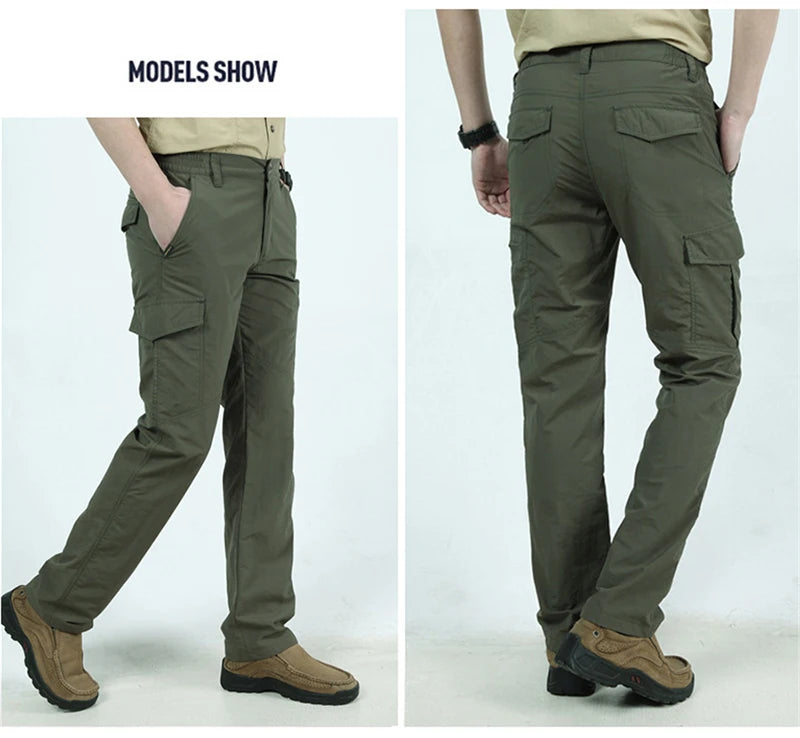 Pantalon Cargo Tactique Homme — Léger Imperméable Multi-Poches Été