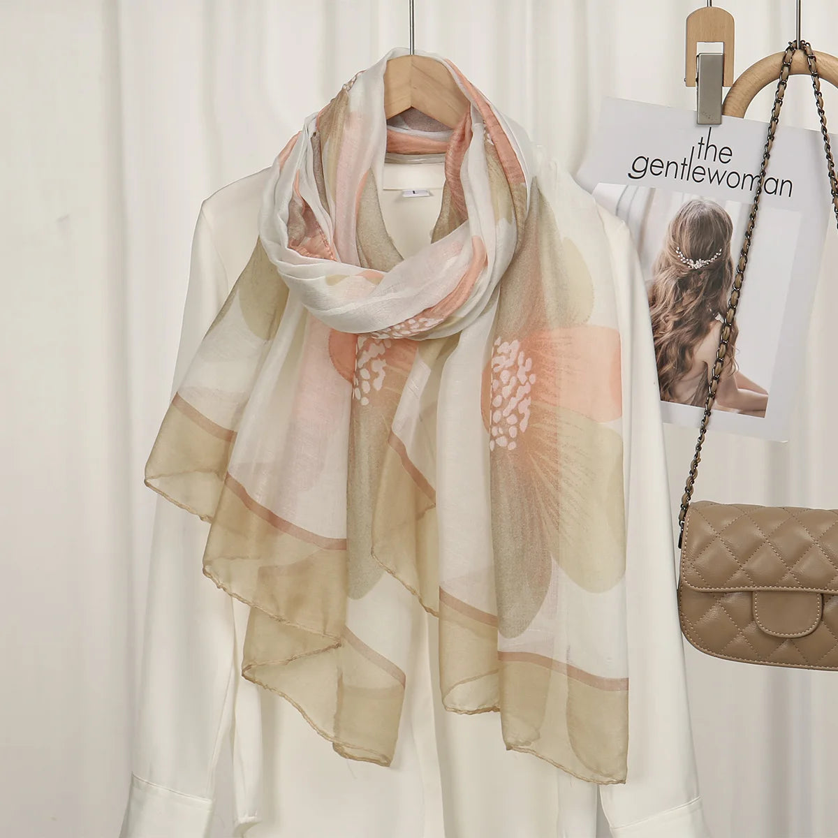 Foulard Hijab Femme — Écharpe Voile Viscose Coton Doux Turban Long