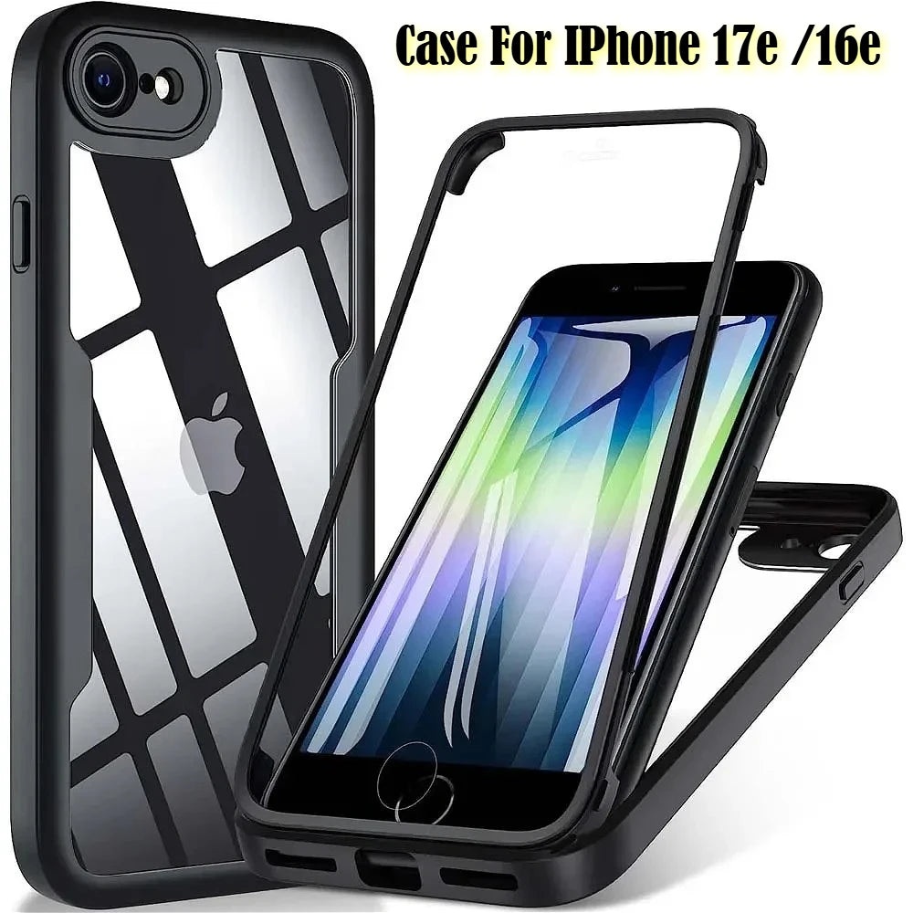 Coque 360° transparente iPhone – Protection intégrale avant/arrière anti-choc