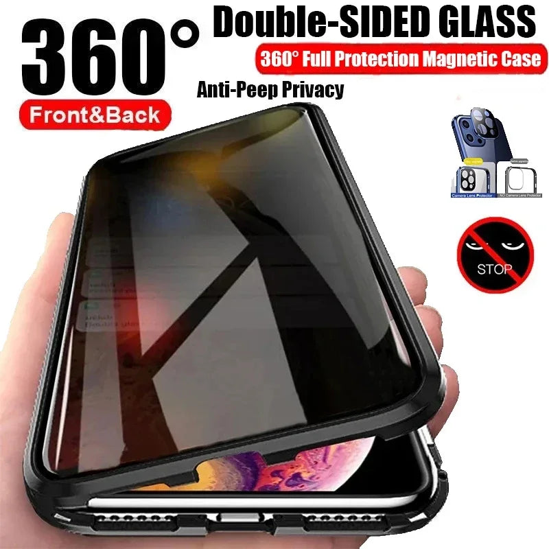 Coque magnétique 360° OPPO Find X – Verre trempé double face anti-espion