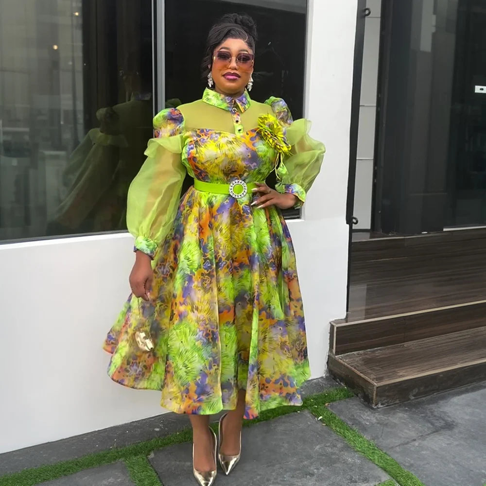 Robe Africaine Longue Femme — Imprimée Grande Taille Soirée Mariage