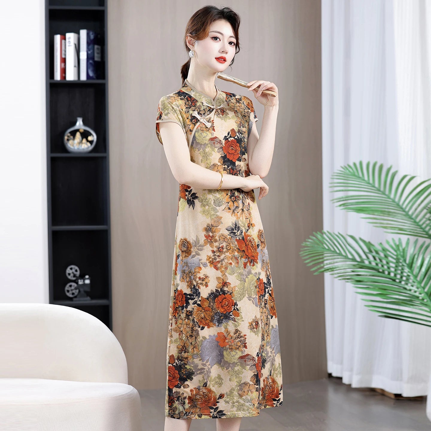 Robe Qipao Style Chinois Vintage — Streetwear Ethnique Femme