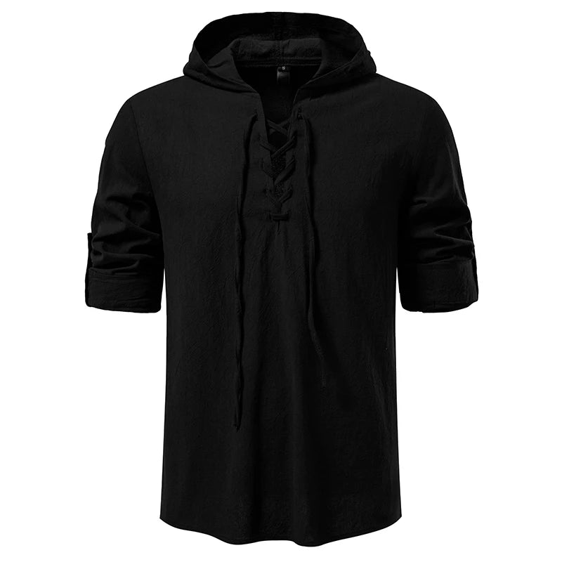 Chemise Homme à Capuche – Manches Longues Style Décontracté