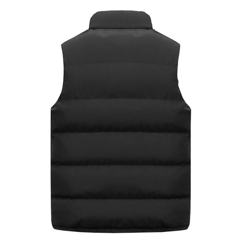 Gilet Homme Chaud Sans Manches — Veste Zippée Imperméable Automne/Hiver