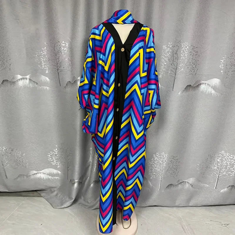 Robe Longue Femme Col V Rayée — Style Décontracté Grande Taille Automne 2026