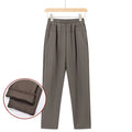 Oversize 8XL Women Trousers 2026 New Solid Elastic High Waist Casual Pants Autumn Winter Female Straight Pants Mother Long Pants