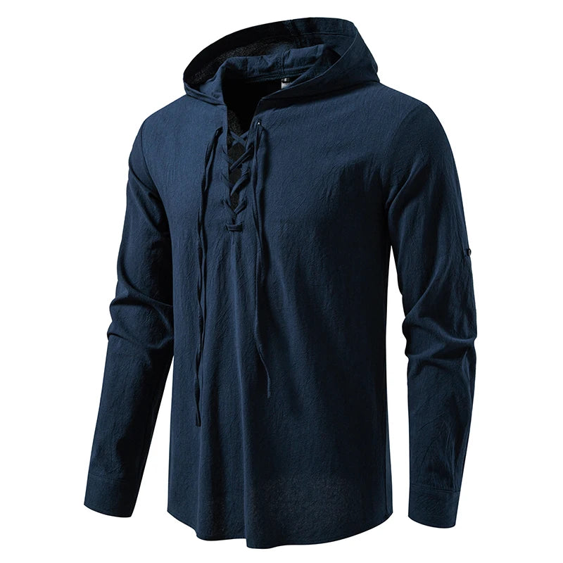 Chemise Homme à Capuche – Manches Longues Style Décontracté