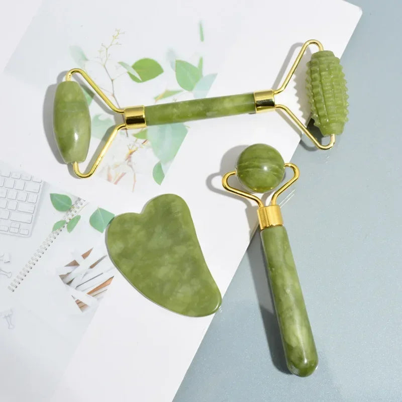 Rouleau de jade  Naturel -Massage Visage Anti -âge & Eclat