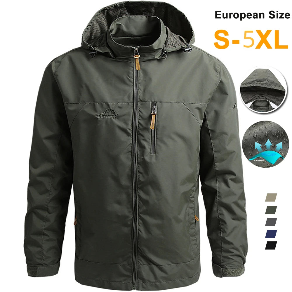 Coupe-Vent Tactique Homme À Capuche — Imperméable Outdoor Militaire