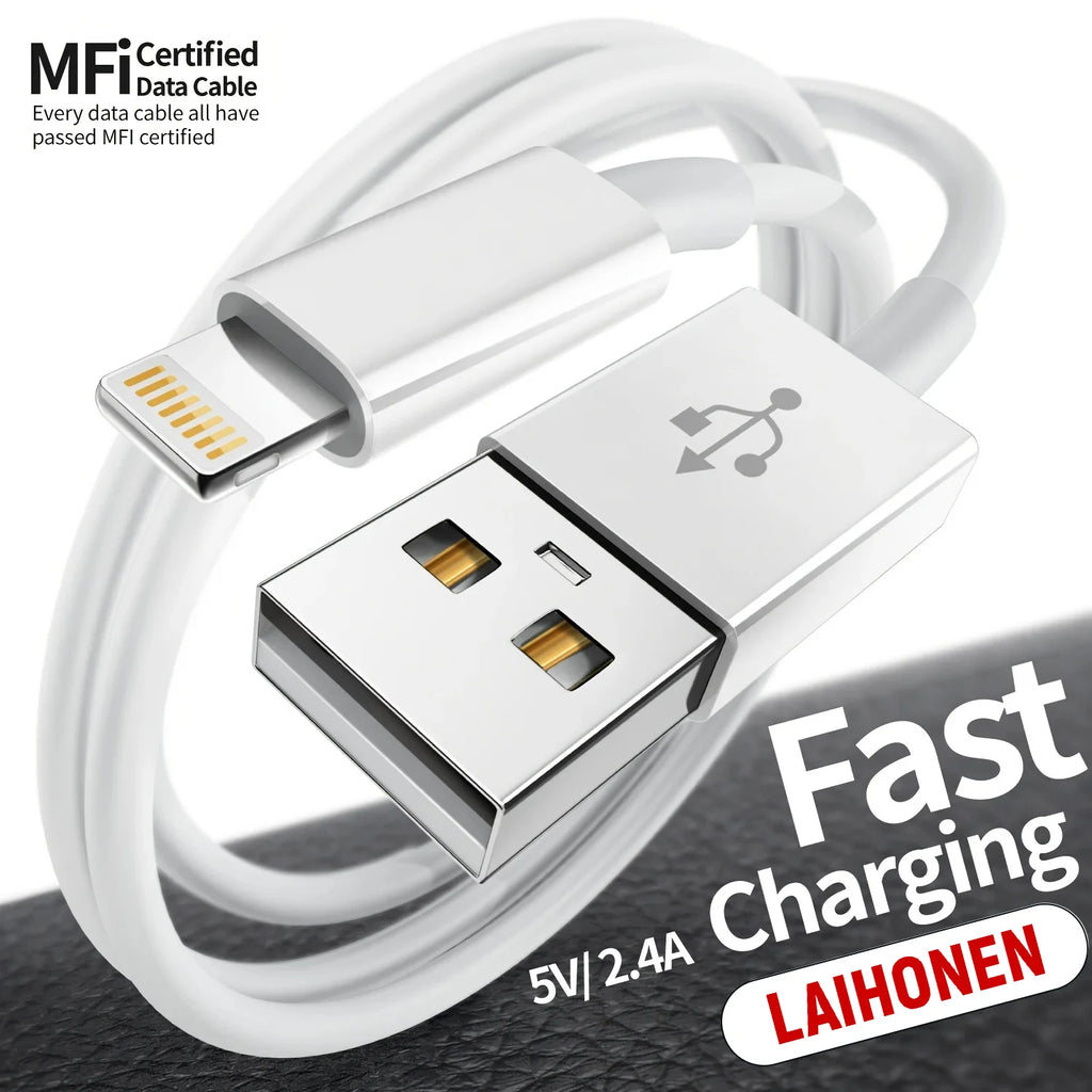 Câble USB Lightning pour iPhone 14 13 12 11 8 7 6S XS Max XR SE — Charge Rapide 1m 2m 3m