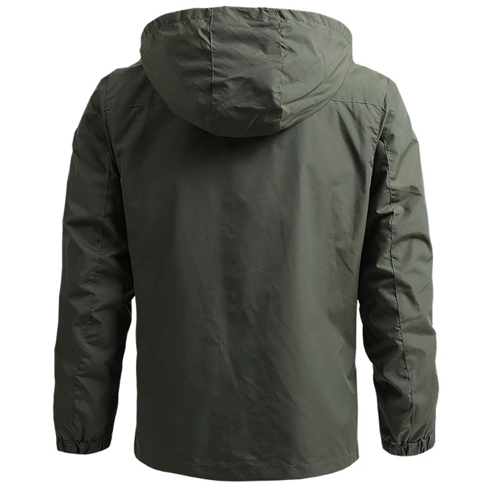 Coupe-Vent Tactique Homme À Capuche — Imperméable Outdoor Militaire