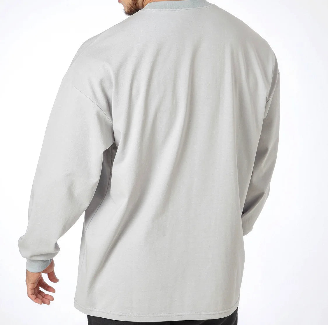 Men Long Sleeve Shirts Loose Oversize T Shirt for Men Autumn Workout Fitness Gym Hip Hop Clothing Men