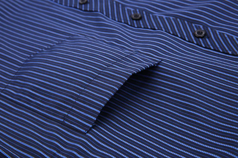 Chemise Oversize Homme 9XL — Rayures Business Casual Manches Longues Slim Fit