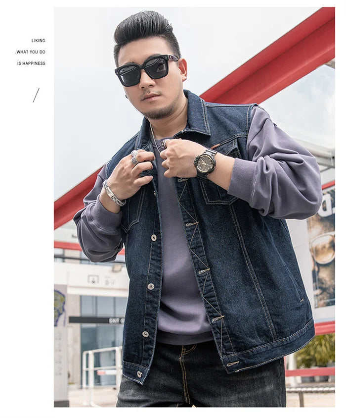 Motorcycle Vest Men Plus Size 8XL 6XL 7XL Sleeveless Jacket Autumn Hip Hop Man Veste Cowboy Slim Fit Korean Male Denim Waistcoat