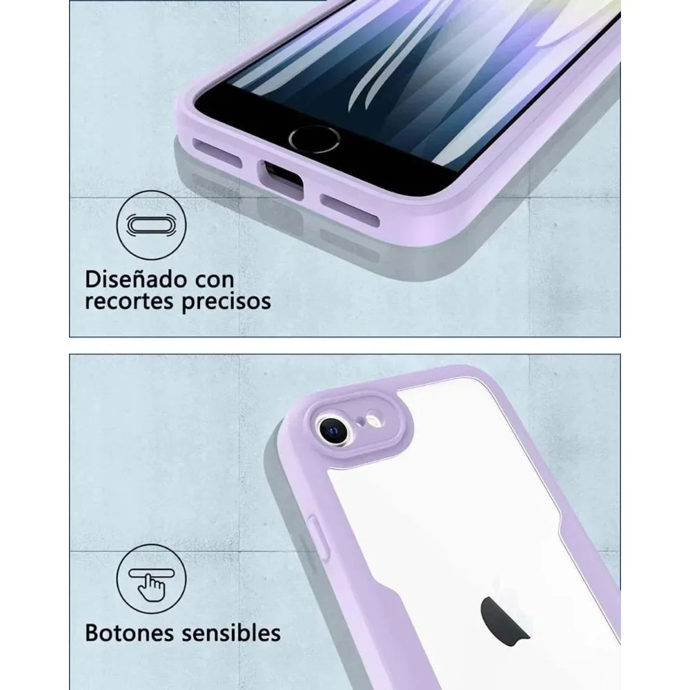 Coque 360° transparente iPhone – Protection intégrale avant/arrière anti-choc