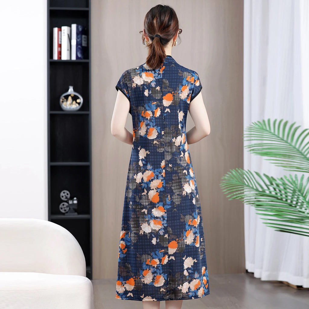 Robe Qipao Style Chinois Vintage — Streetwear Ethnique Femme