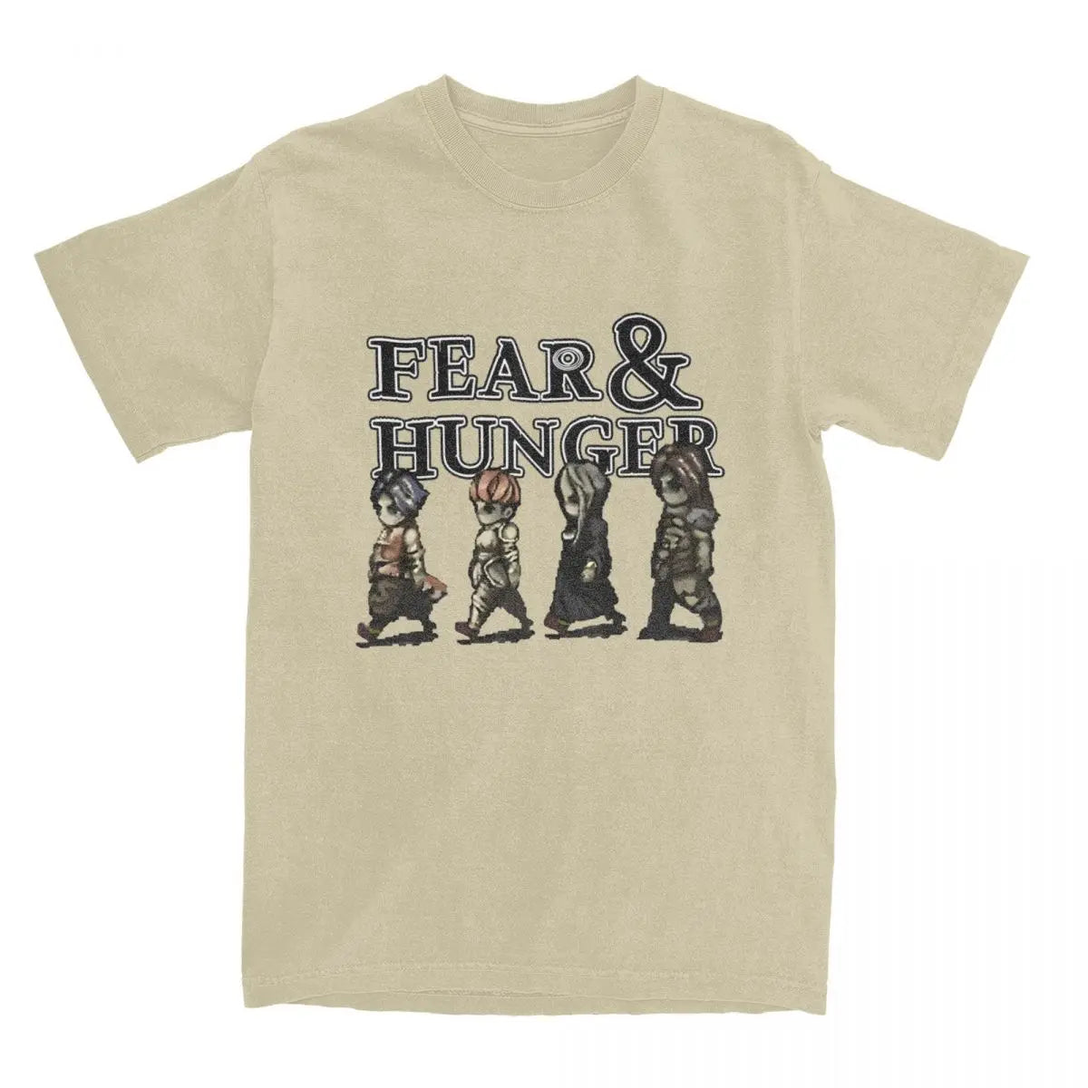 Oversized T Shirt FEAR AND HUNGER 100 Cotton T-Shirts Fashion Tshirt for Male Summer Y2K Funny Design Short Sleeve Tops