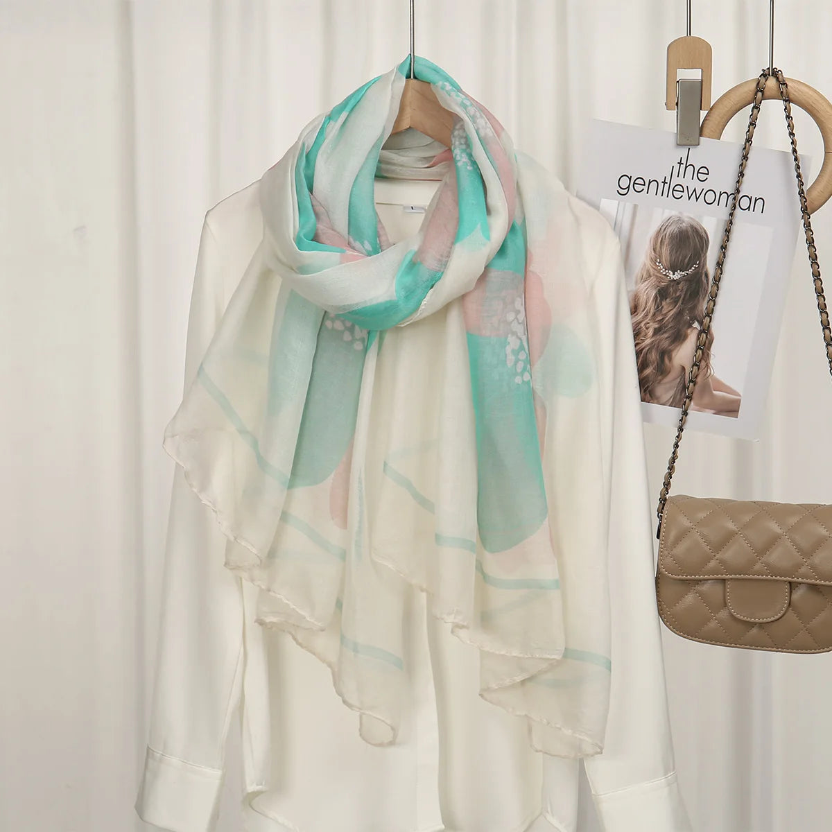 Foulard Hijab Femme — Écharpe Voile Viscose Coton Doux Turban Long