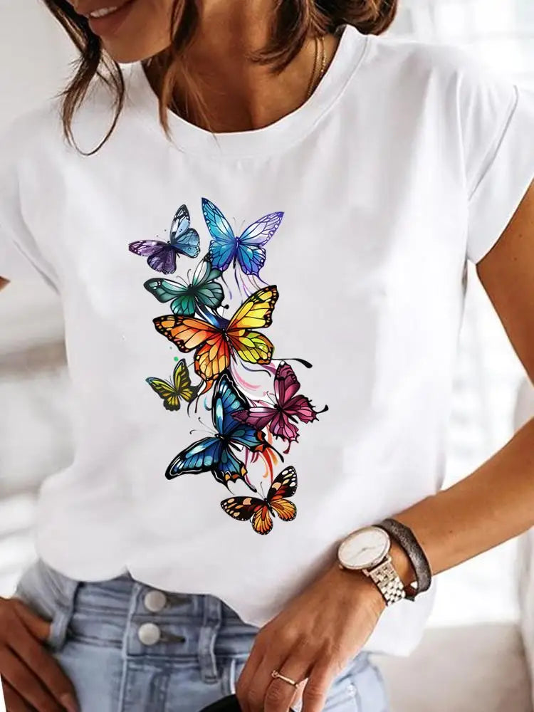 T-Shirt Femme Imprimé Fleurs — Style Casual Années 90