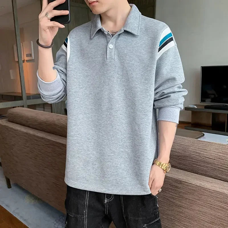 Oversize Sweatshirts Polo Baggy Tops Big Size T Shirts for Men Oversized T-shirt Y2k Original Harajuku Fashion Bulk Male Clothes
