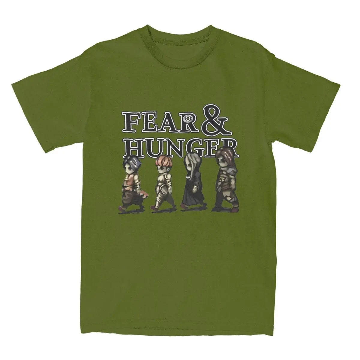 Oversized T Shirt FEAR AND HUNGER 100 Cotton T-Shirts Fashion Tshirt for Male Summer Y2K Funny Design Short Sleeve Tops