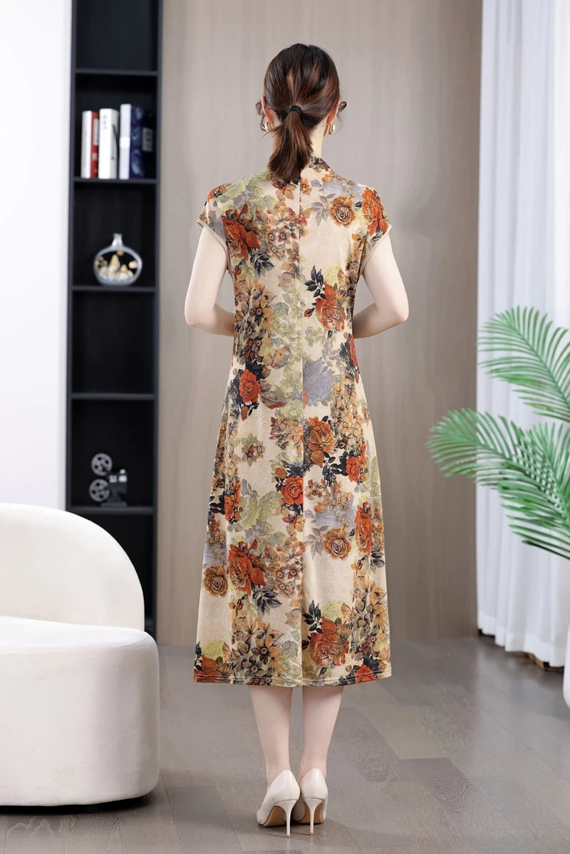 Robe Qipao Style Chinois Vintage — Streetwear Ethnique Femme