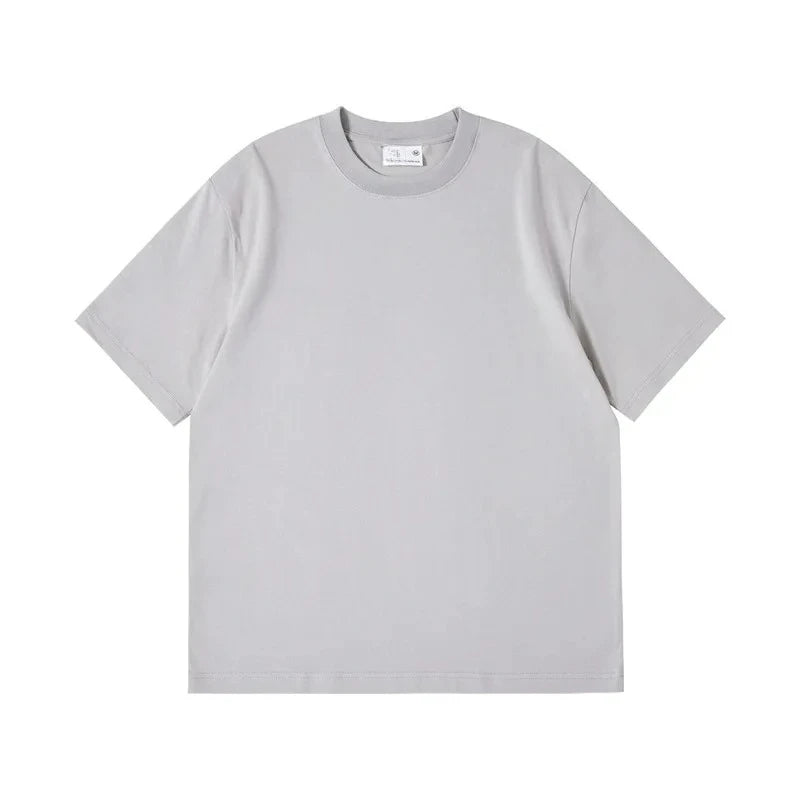 Oversize Men's T-Shirt Heavy Cotton Solid Color Heavy Loose Off-Shoulder Short Sleeve New Men's T-Shirt Undershirt Men's