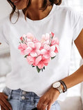 T-Shirt Femme Imprimé Fleurs — Style Casual Années 90
