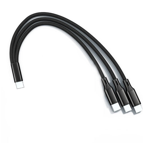 Câble Chargeur 3-en-1 Tressé USB-C Micro USB Lightning — Universel