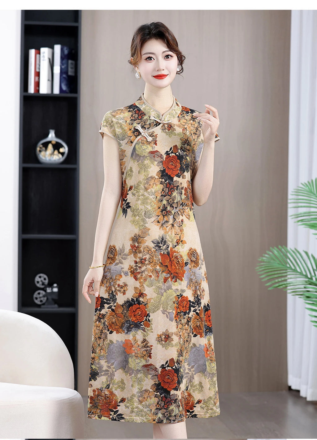 Robe Qipao Style Chinois Vintage — Streetwear Ethnique Femme