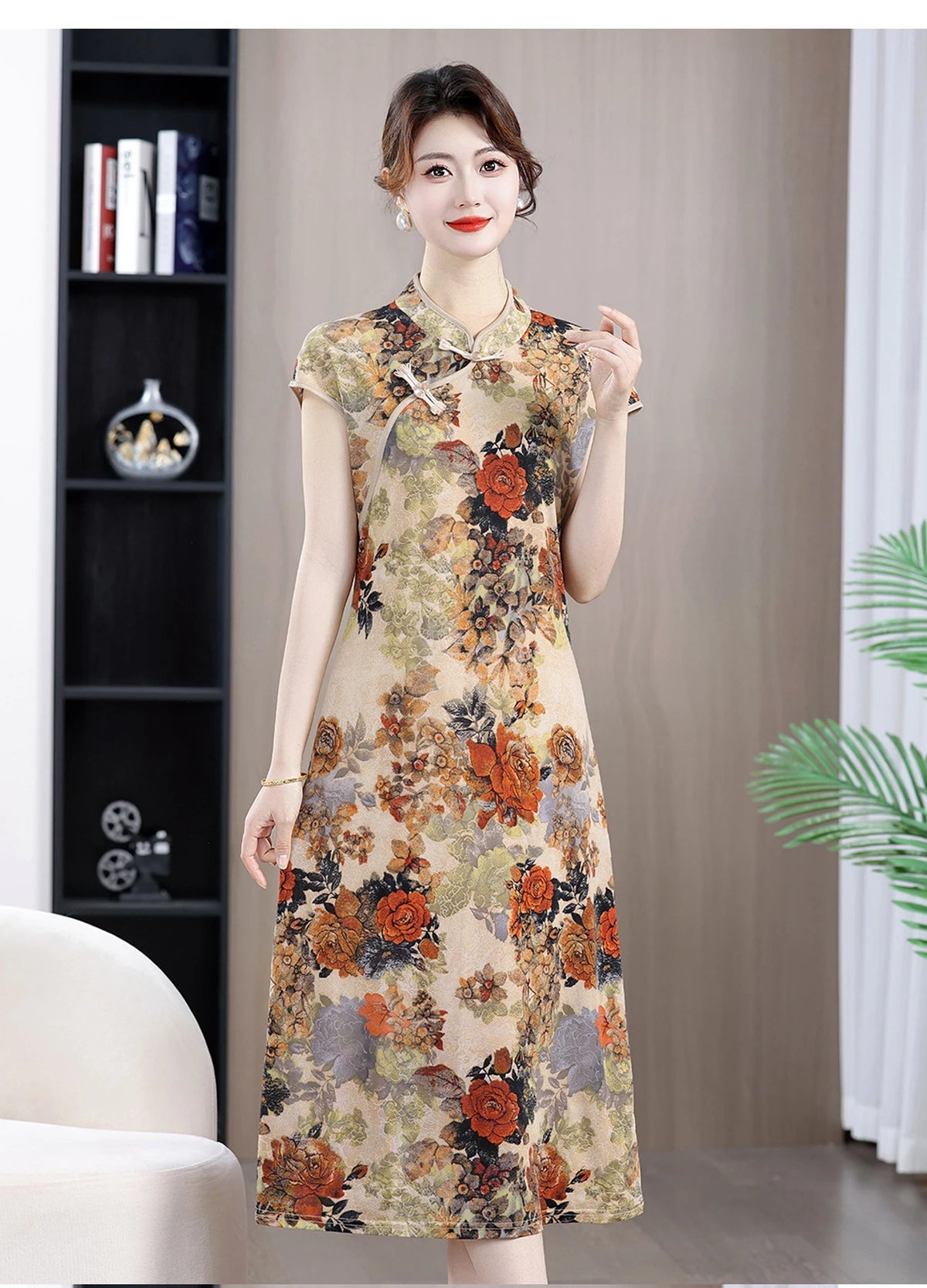 Robe Qipao Style Chinois Vintage — Streetwear Ethnique Femme