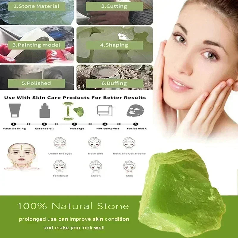 Rouleau de jade  Naturel -Massage Visage Anti -âge & Eclat