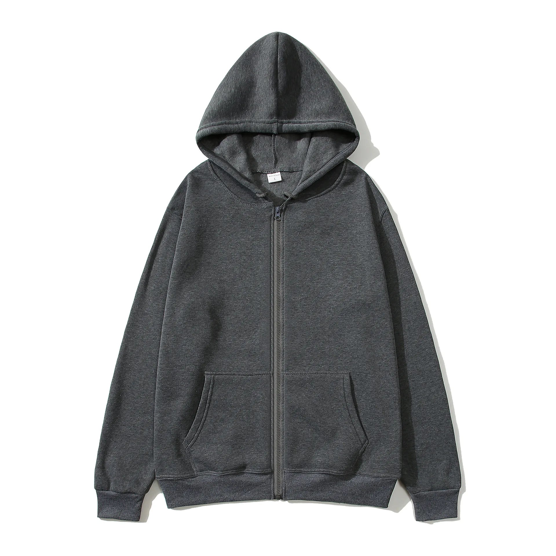 Oversize Women Hoodies Casual Solid Zip Up Hooded Sweatshirt Harajuku Korean Loose Couple Hoodie Jacket Coat Streetwear