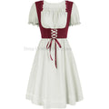 Robe Médiévale Gothique Femme — Manches Courtes Maxi Féerique Viking