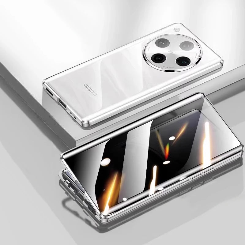 Coque magnétique 360° OPPO Find X – Verre trempé double face anti-espion