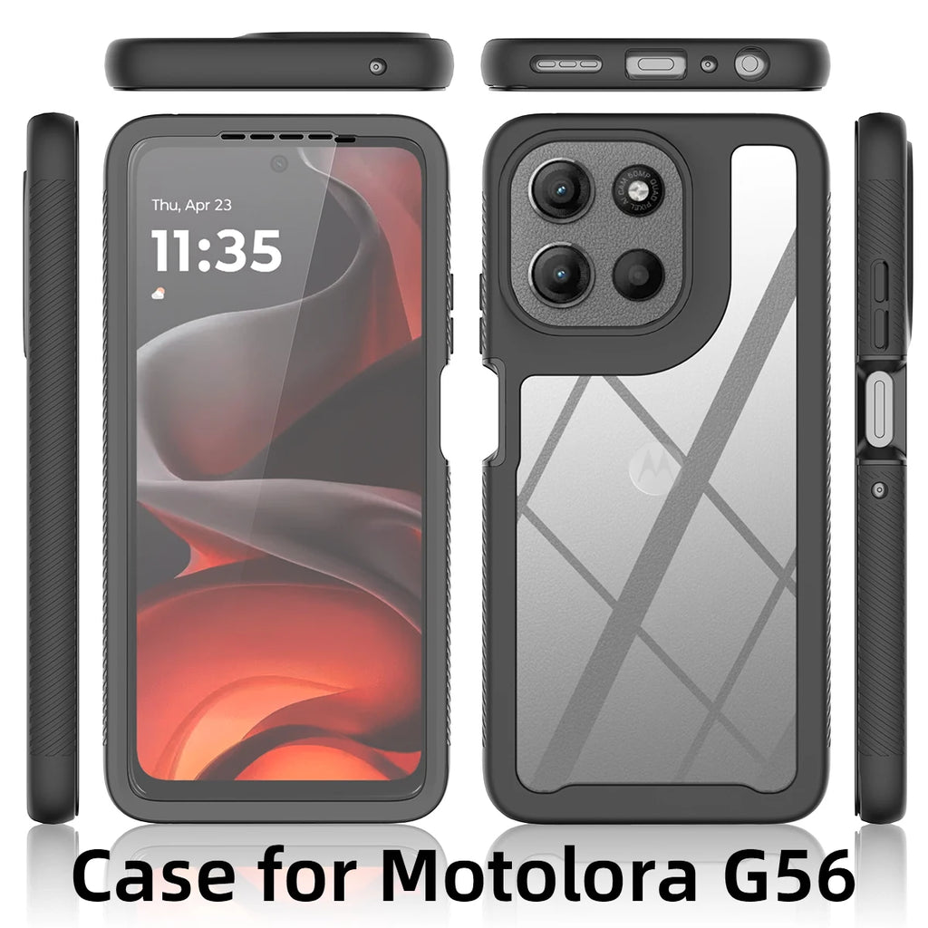 Coque 360° anti-choc Motorola Moto G56 5G – Transparente avec protection d'écran intégrée