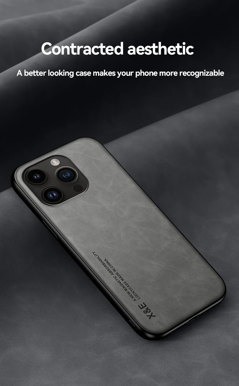 DECLAREYAO Original Luxury Light Slim Suede Leather Hard Coque For iPhone X Xs Max XR Phone Case Cover Shockproof Soft Frame
